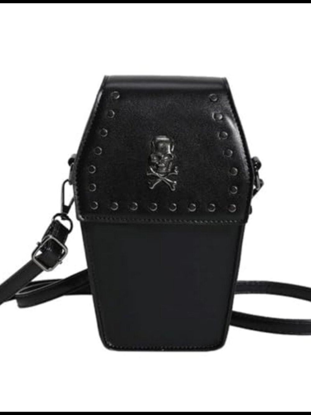 Goth Coffin Crossbody Bag Skull Chain Halloween Purse Small Clutch